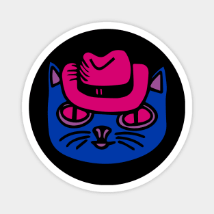 Cat in bisexual pride colors Magnet